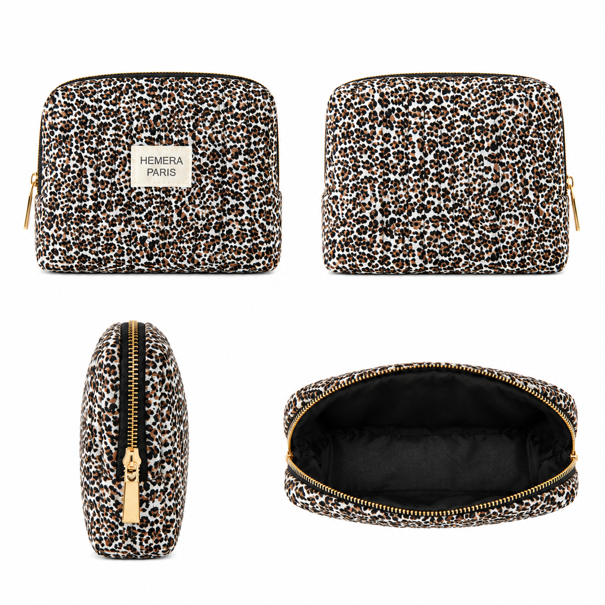 Pochette matelassée imprimé léopard
