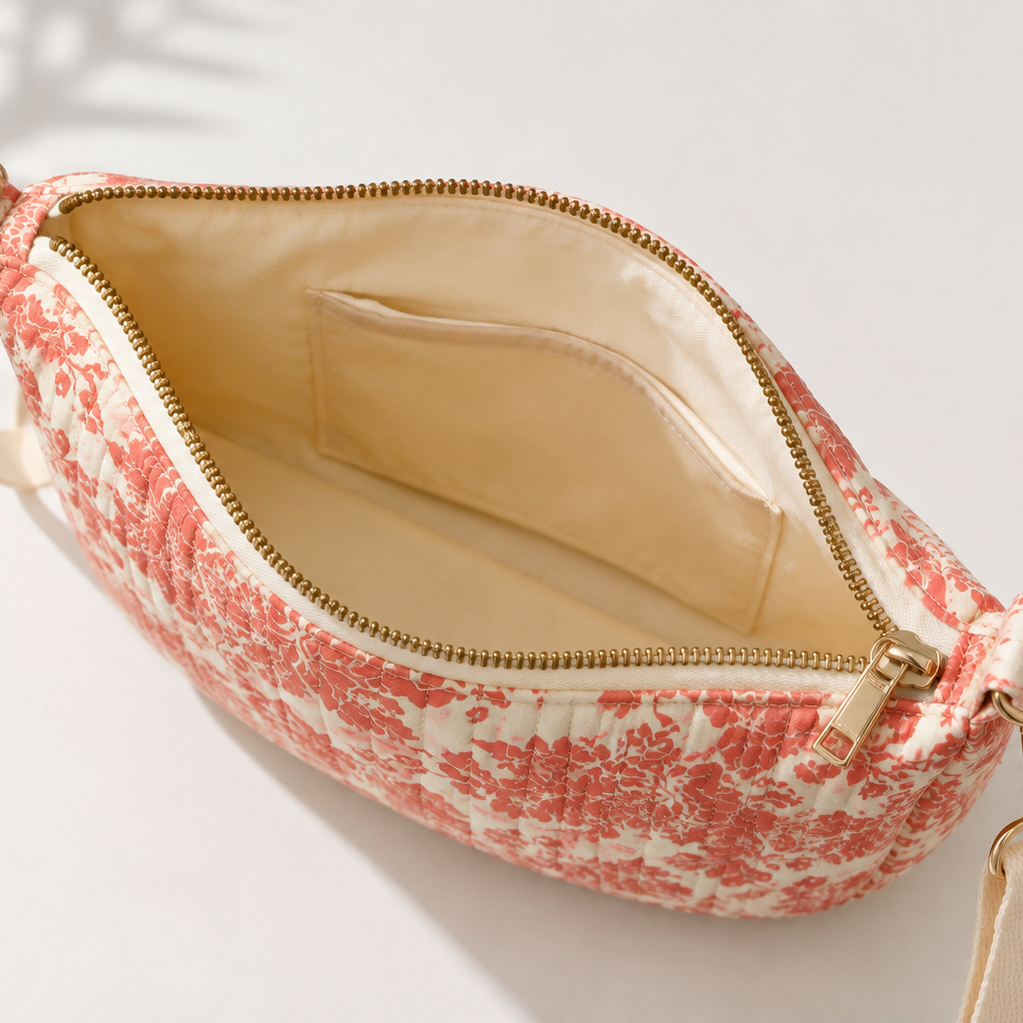 Sac banane motif fleur