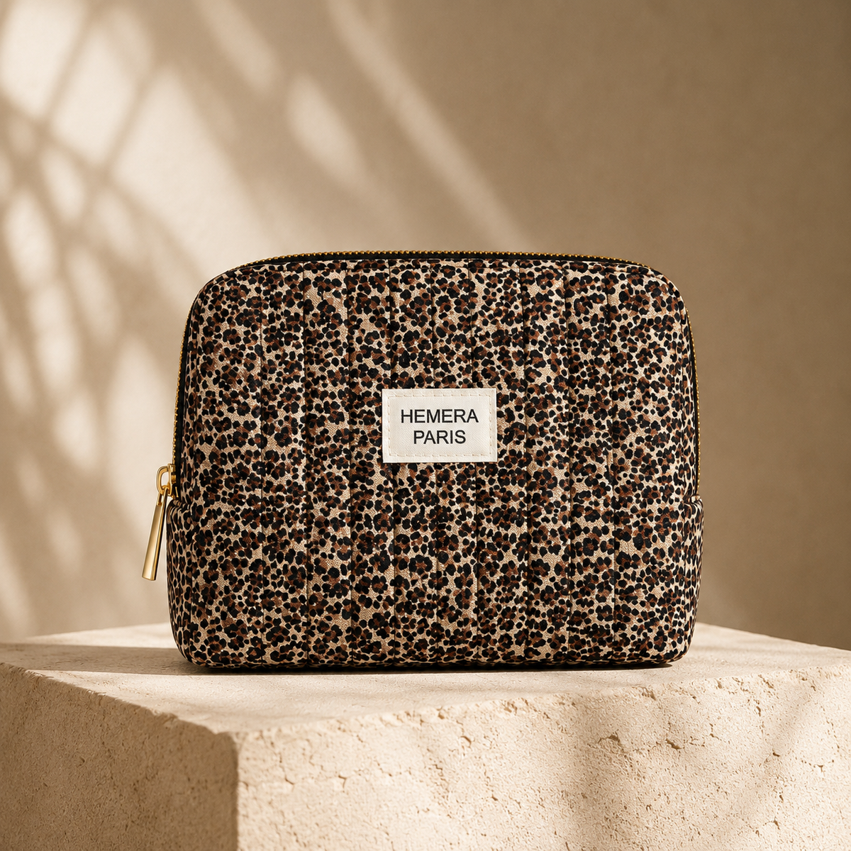 Pochette matelassée imprimé léopard