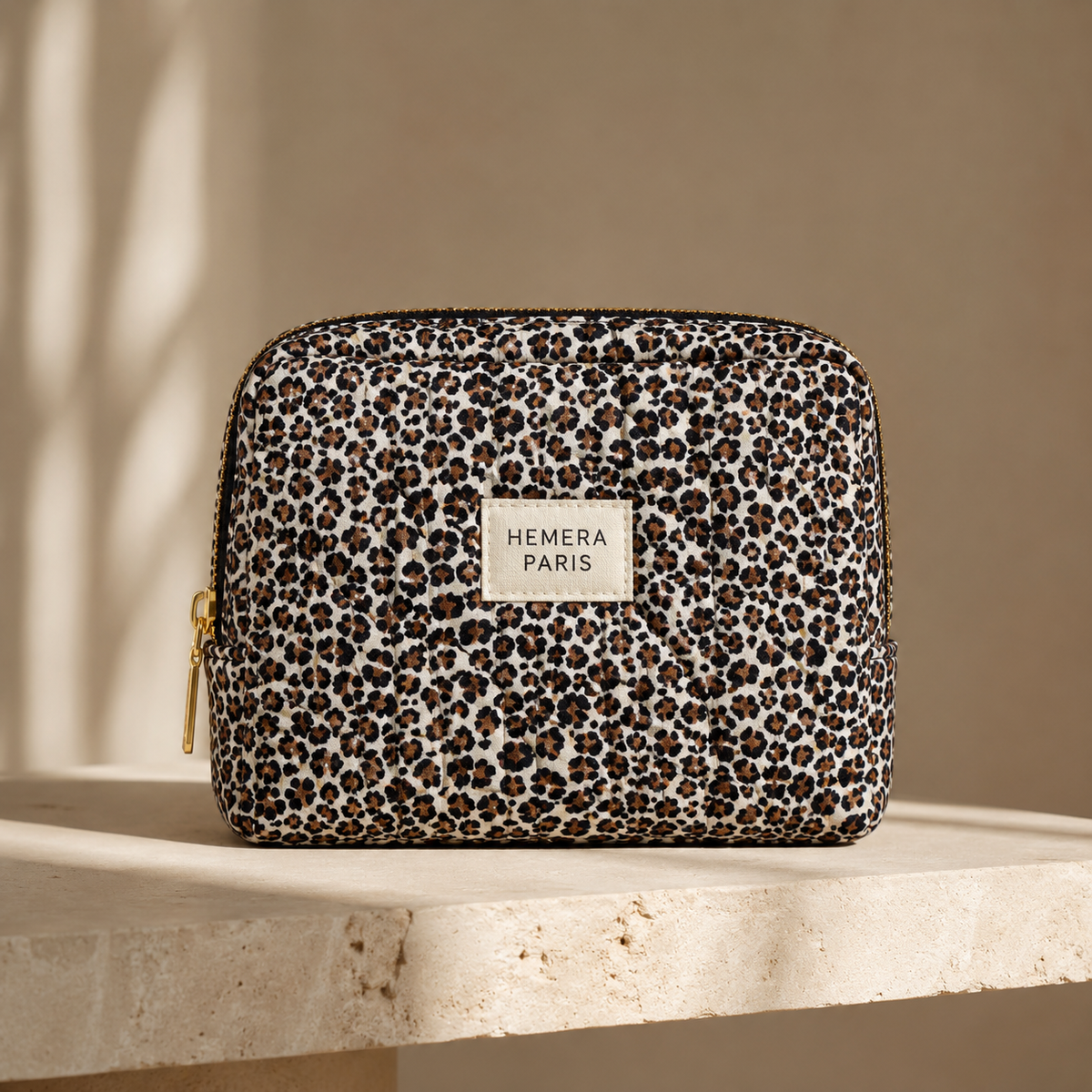 Pochette matelassée imprimé léopard