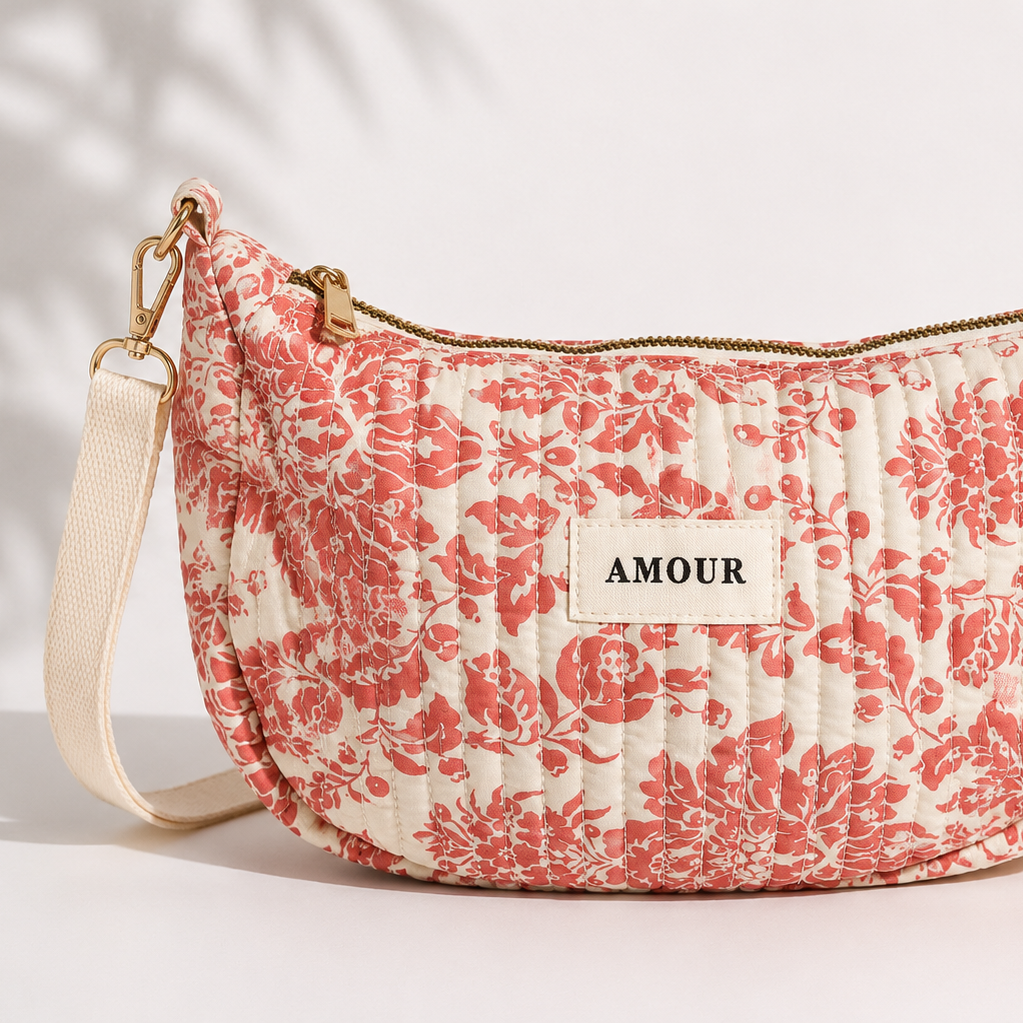Sac banane motif fleur