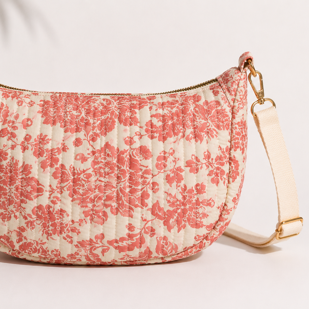 Sac banane motif fleur