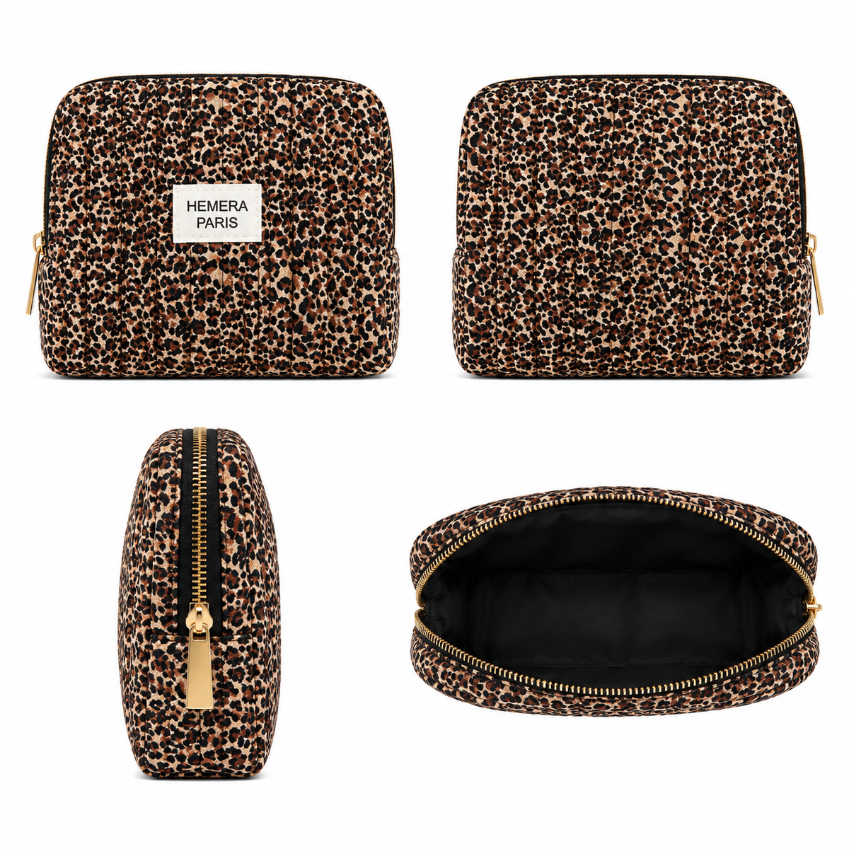 Pochette matelassée imprimé léopard