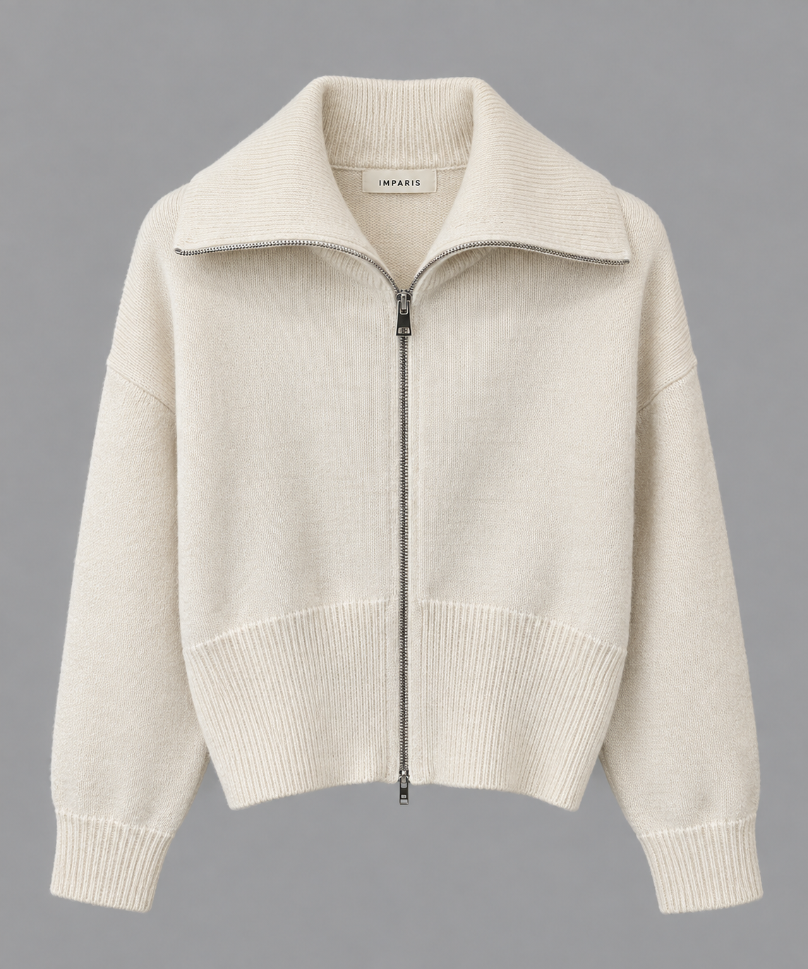 Gilet zippé col marin en maille douce